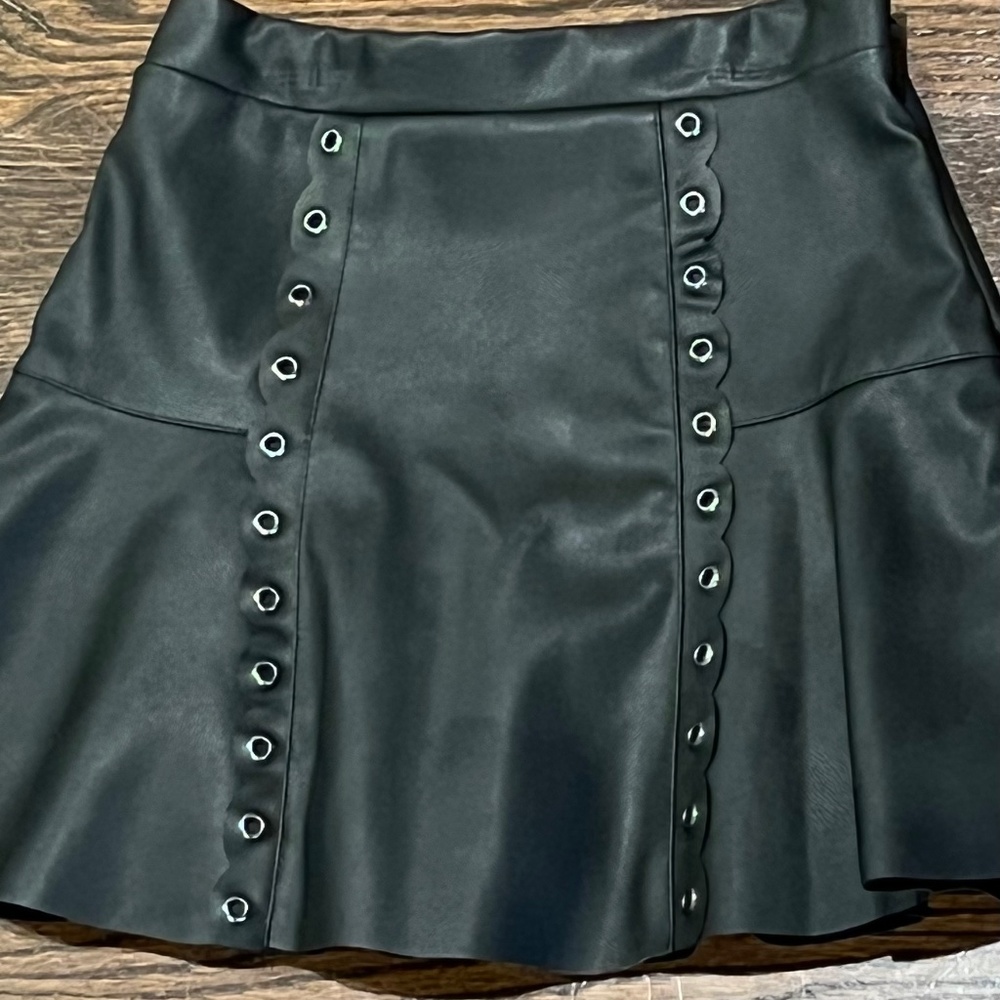 Mayoral Girls Black Faux Leather Skirt